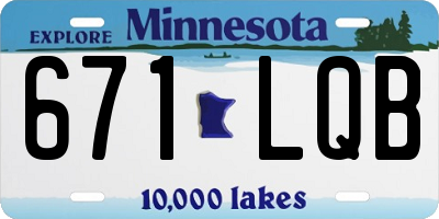 MN license plate 671LQB