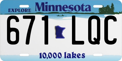 MN license plate 671LQC