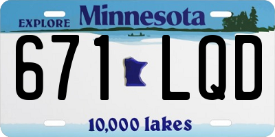 MN license plate 671LQD