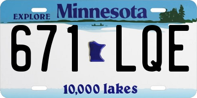 MN license plate 671LQE