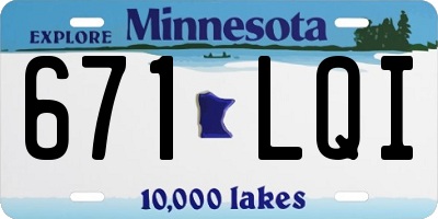 MN license plate 671LQI