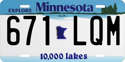MN license plate 671LQM