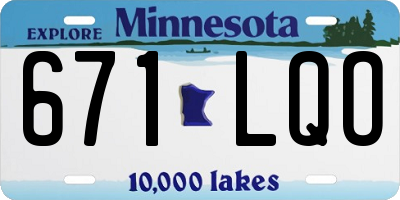 MN license plate 671LQO