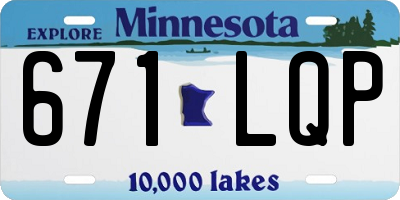 MN license plate 671LQP