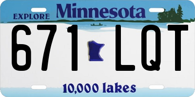 MN license plate 671LQT