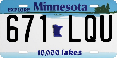 MN license plate 671LQU