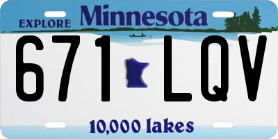 MN license plate 671LQV
