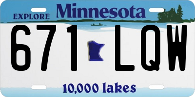 MN license plate 671LQW