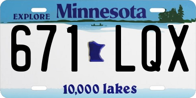 MN license plate 671LQX