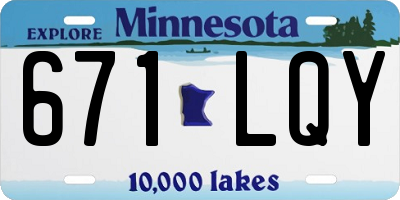 MN license plate 671LQY