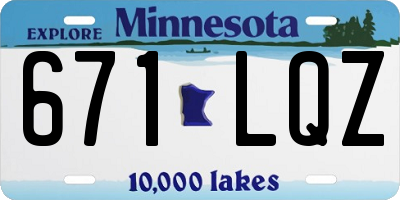 MN license plate 671LQZ