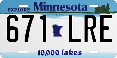 MN license plate 671LRE