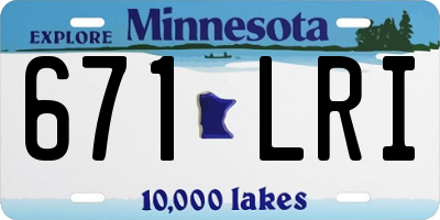 MN license plate 671LRI