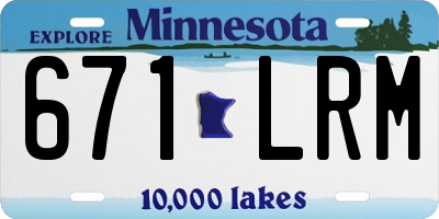 MN license plate 671LRM