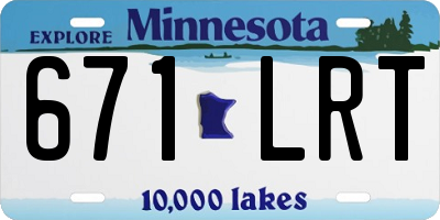 MN license plate 671LRT
