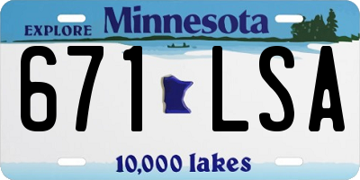 MN license plate 671LSA
