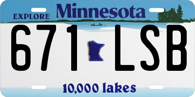 MN license plate 671LSB