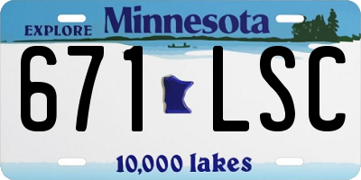 MN license plate 671LSC