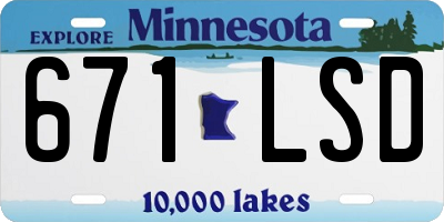 MN license plate 671LSD