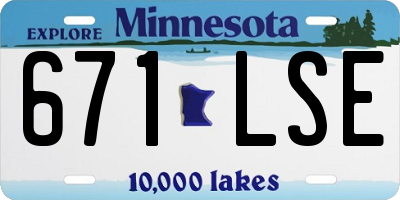 MN license plate 671LSE