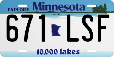 MN license plate 671LSF