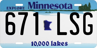 MN license plate 671LSG