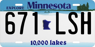 MN license plate 671LSH