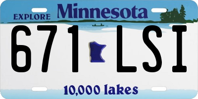 MN license plate 671LSI