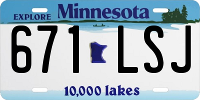 MN license plate 671LSJ