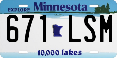 MN license plate 671LSM