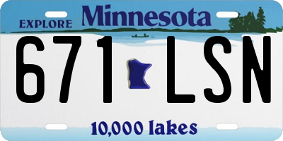 MN license plate 671LSN