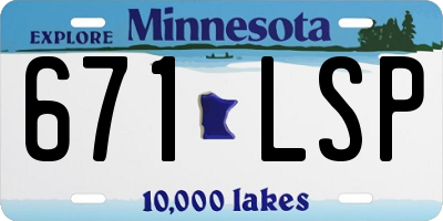 MN license plate 671LSP