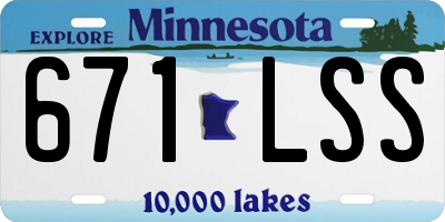 MN license plate 671LSS