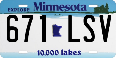 MN license plate 671LSV