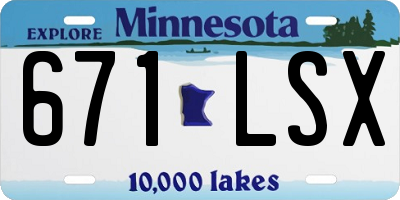 MN license plate 671LSX