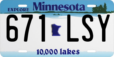 MN license plate 671LSY