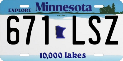 MN license plate 671LSZ