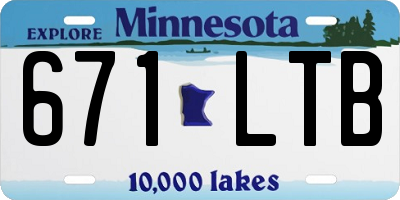 MN license plate 671LTB