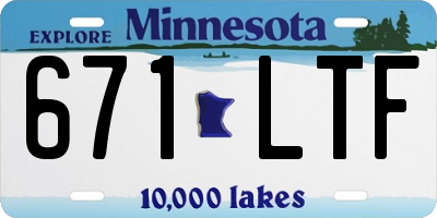 MN license plate 671LTF
