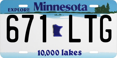 MN license plate 671LTG