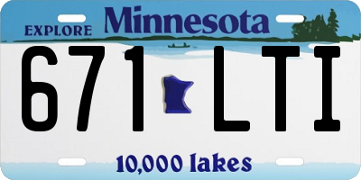 MN license plate 671LTI