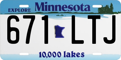 MN license plate 671LTJ
