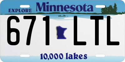 MN license plate 671LTL