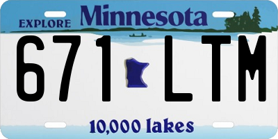 MN license plate 671LTM