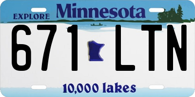 MN license plate 671LTN