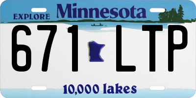 MN license plate 671LTP