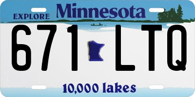 MN license plate 671LTQ