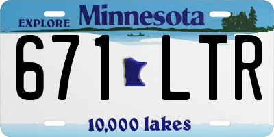 MN license plate 671LTR