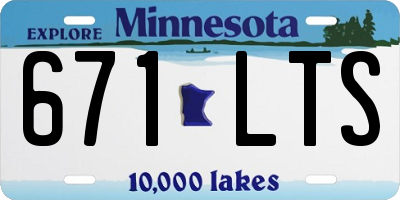 MN license plate 671LTS