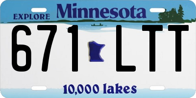 MN license plate 671LTT
